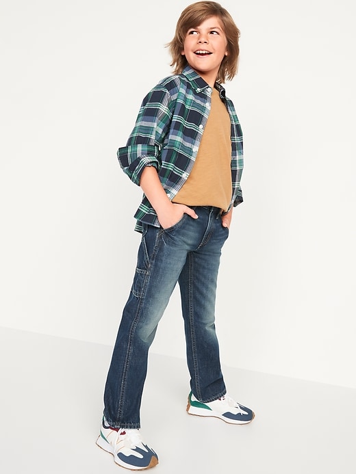View large product image 2 of 3. Loose Non-Stretch Carpenter Jeans for Boys