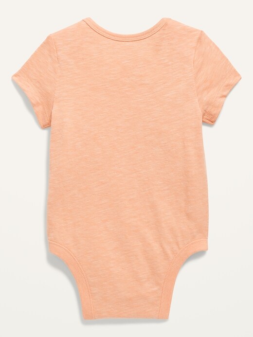 View large product image 2 of 2. Unisex Slub-Knit Pocket Bodysuit for Baby