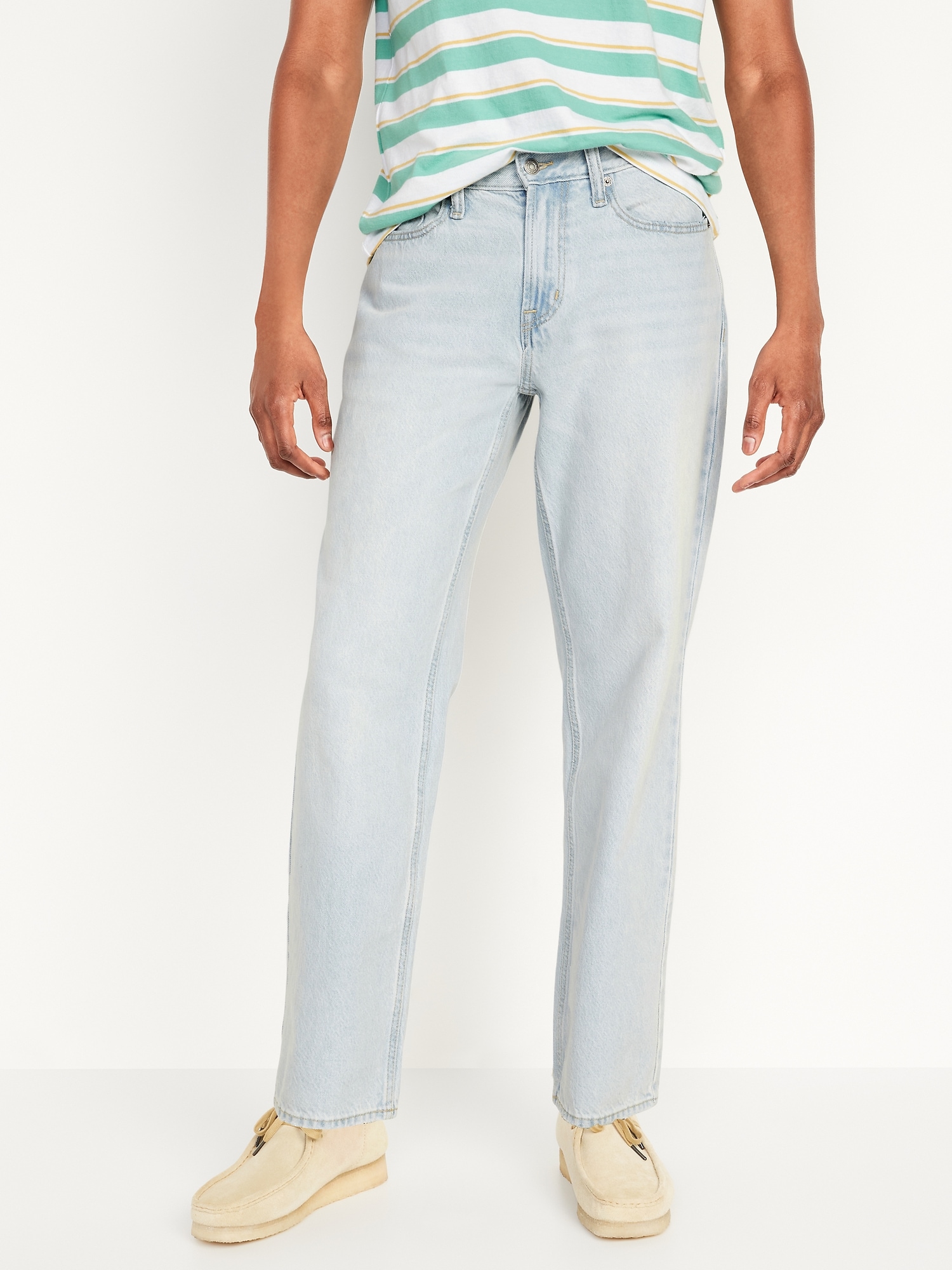 Straight Fit Stretch Jean in Faded Wash