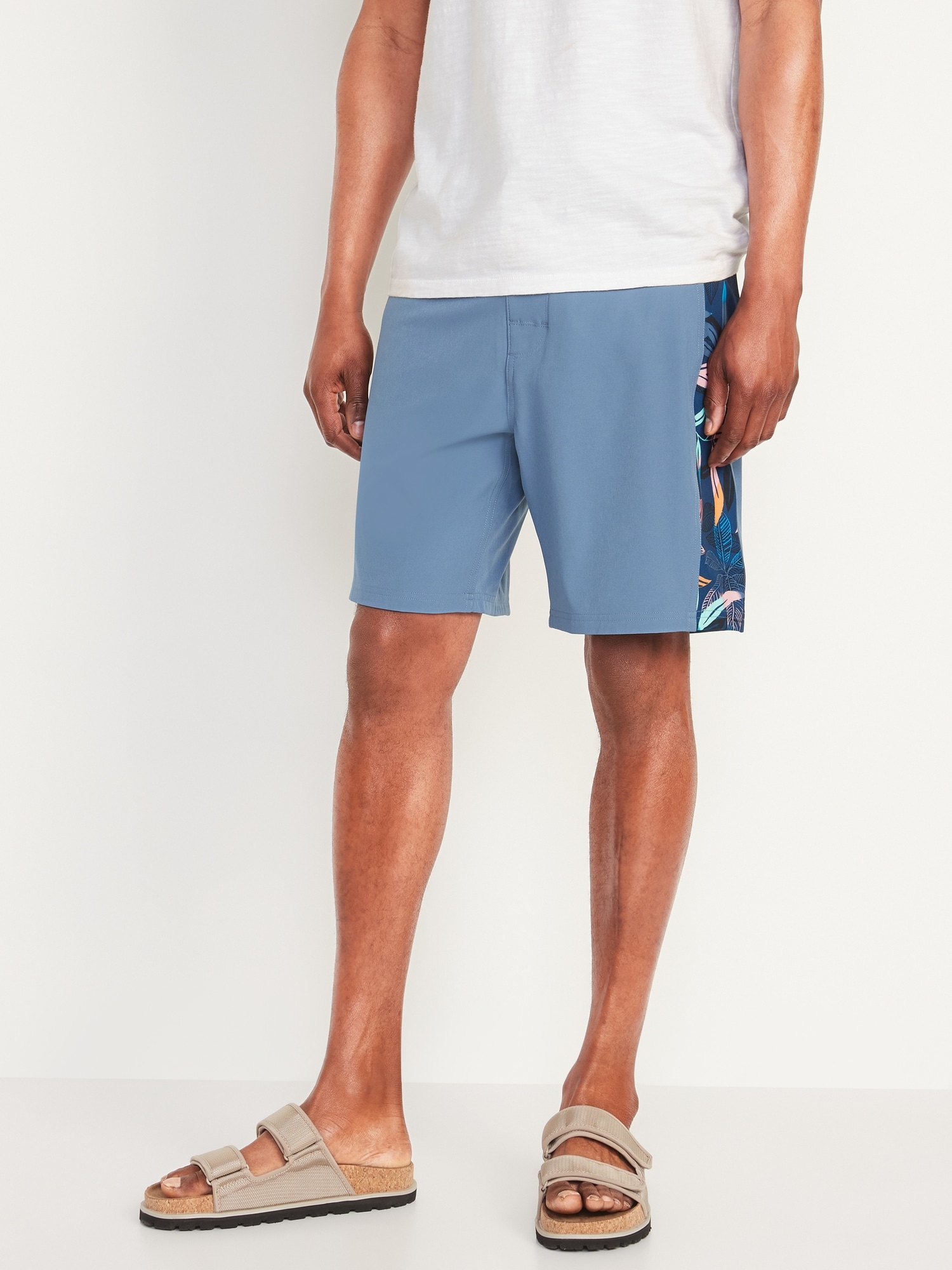 Built-In Flex Side-Stripe Board Shorts for Men - 8-inch inseam