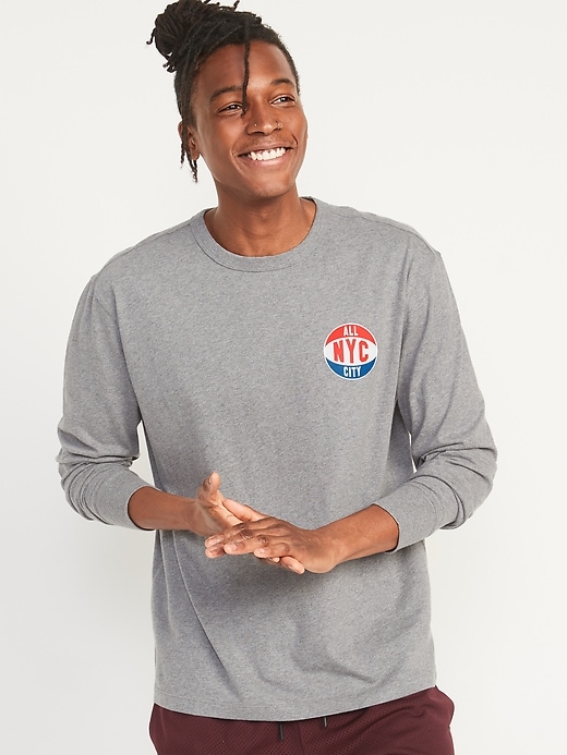 Image number 1 showing, Oversized Graphic Long-Sleeve T-Shirt
