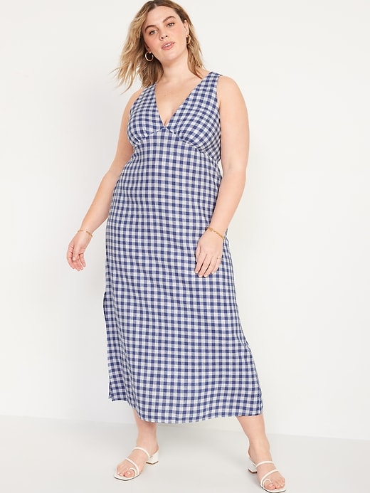 chinese dress ladies The Linen V-Neck Maxi Dress