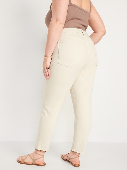 Image number 8 showing, High-Waisted Button-Fly O.G. Straight White Ankle Jeans for Women