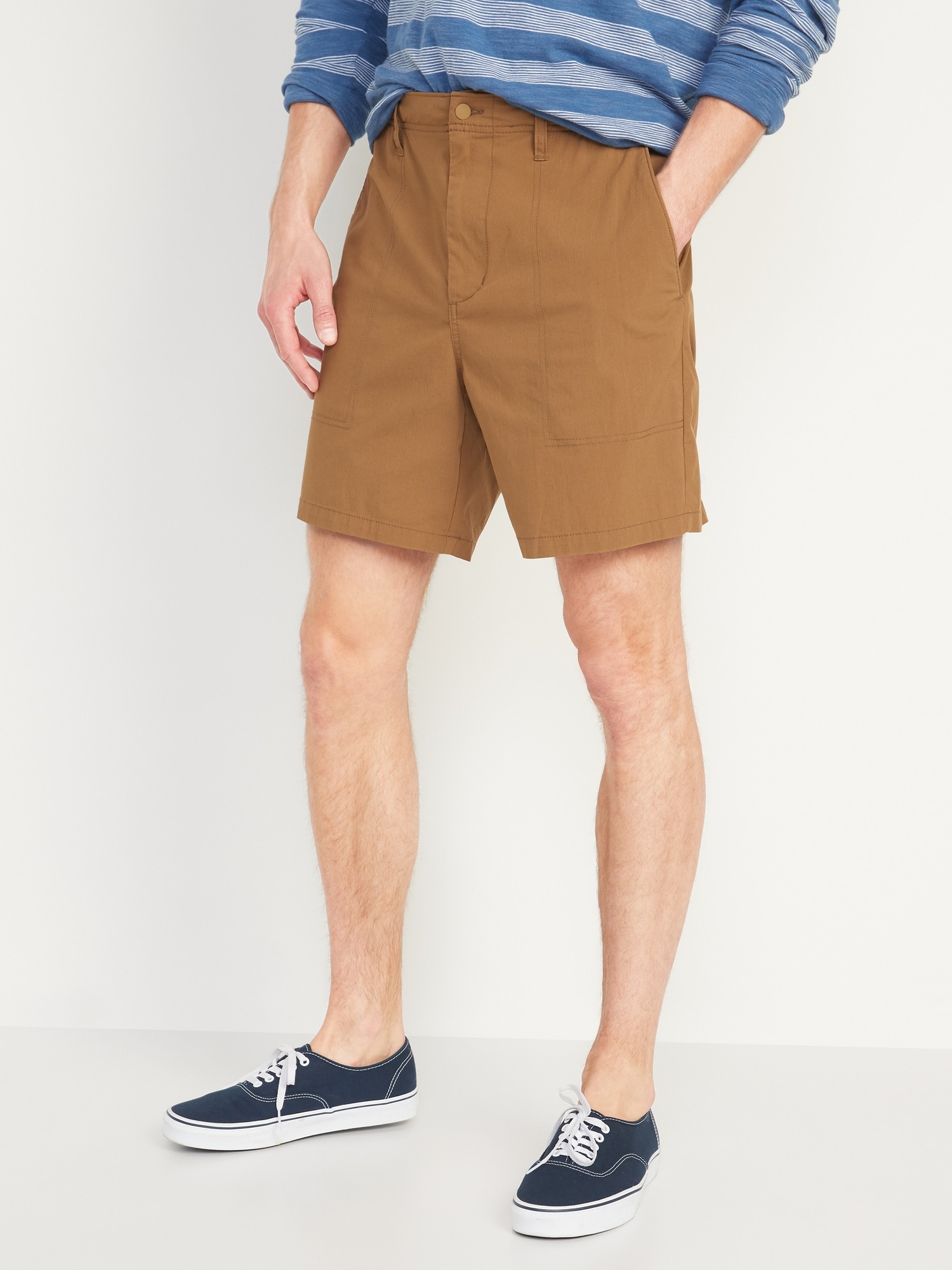 Old Navy Hybrid Tech Chino Shorts for Men -- 7-inch inseam brown. 1