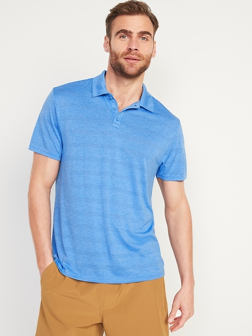 Oldnavy Go-Dry Cool Odour-Control Textured-Stripe Core Polo Shirt for Men