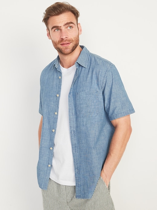 Old Navy - Chambray Everyday Short-Sleeve Shirt for Men
