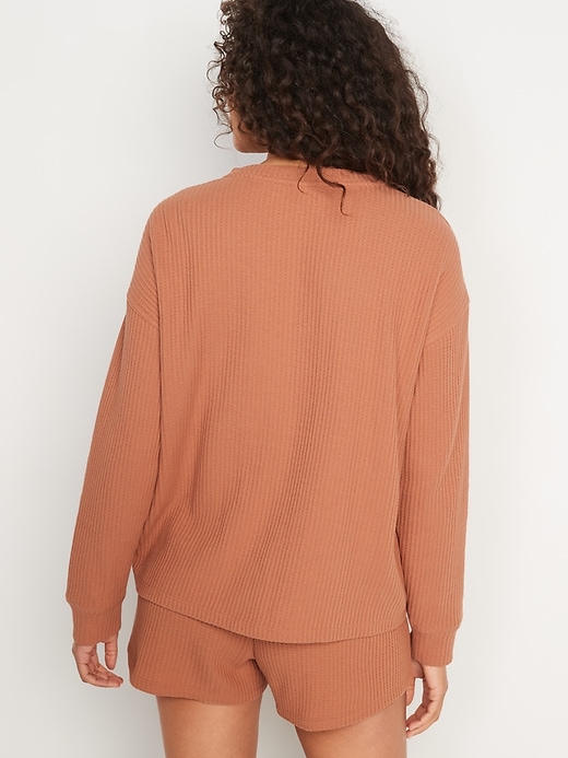 Image number 2 showing, Thermal Henley Pajama Tunic Top