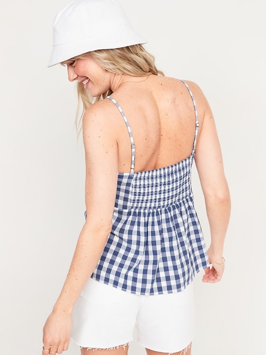 Image number 2 showing, Fitted Gingham Twist-Front Cami Top for Women