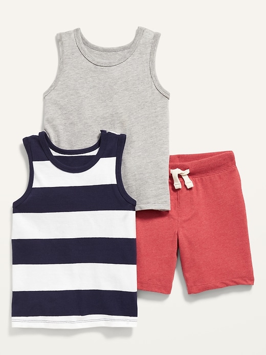 View large product image 1 of 4. 3-Pack Tank Top and Shorts Set for Toddler Boys