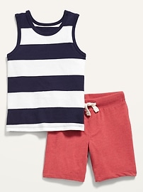 View large product image 3 of 4. 3-Pack Tank Top and Shorts Set for Toddler Boys