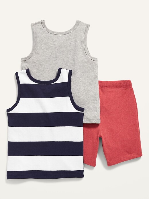 View large product image 2 of 4. 3-Pack Tank Top and Shorts Set for Toddler Boys