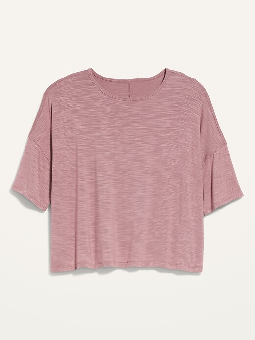 Image number 4 showing, Luxe Oversized Short-Sleeve Slub-Knit T-Shirt
