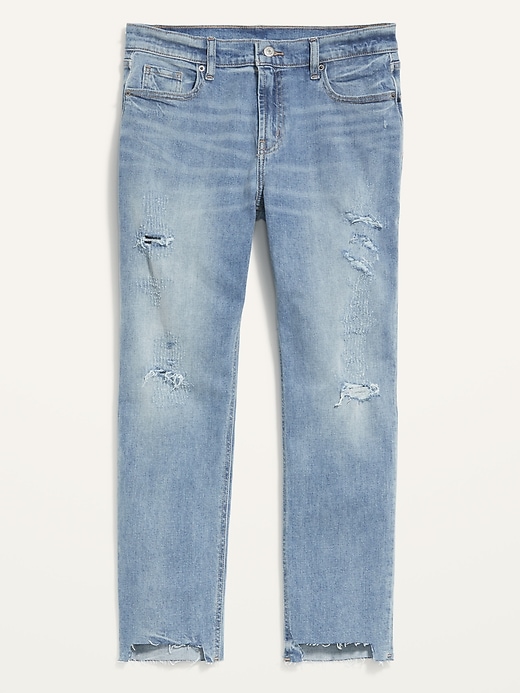 Image number 4 showing, Mid-Rise Boyfriend Straight Ripped Cut-Off Jeans