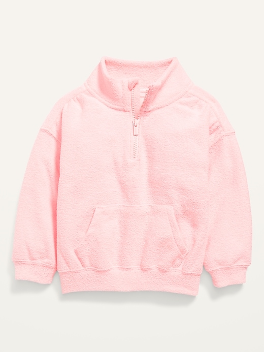 Cozy Terry Quarter-Zip Sweatshirt for Toddler Girls