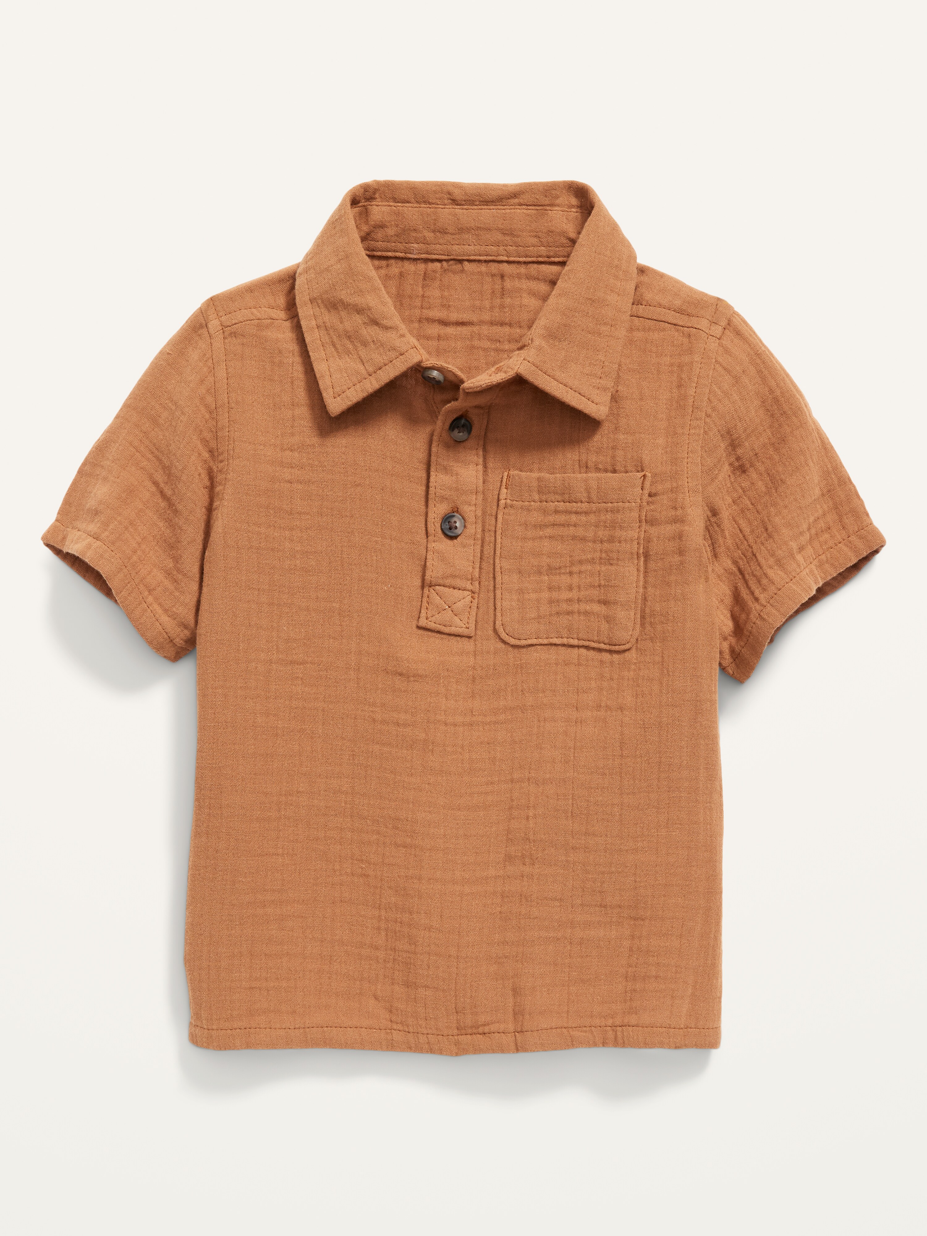 Double-Weave Short-Sleeve Polo Shirt 