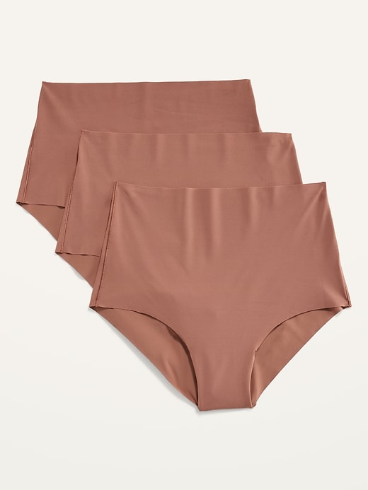 Image number 1 showing, Soft-Knit No-Show Bikini Brief Underwear 3-Pack
