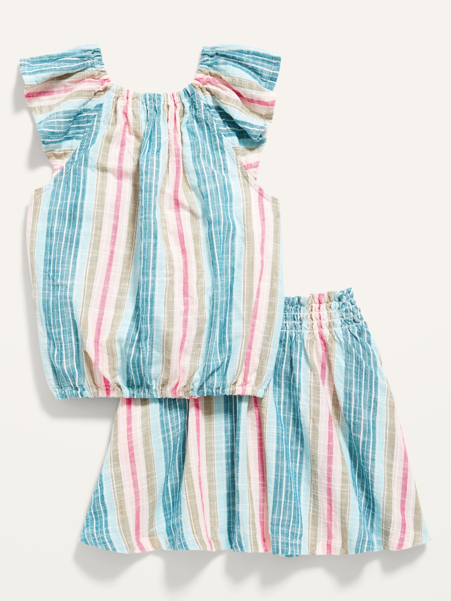 Striped ShortSleeve Top & Smocked Skirt Set for Toddler Girls Old Navy