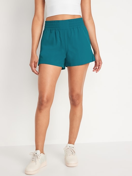 Image number 1 showing, High-Waisted StretchTech Shorts -- 4-inch inseam