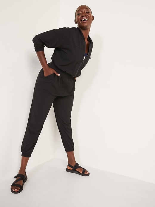 StretchTech Cropped Zip Bomber Jumpsuit | Old Navy