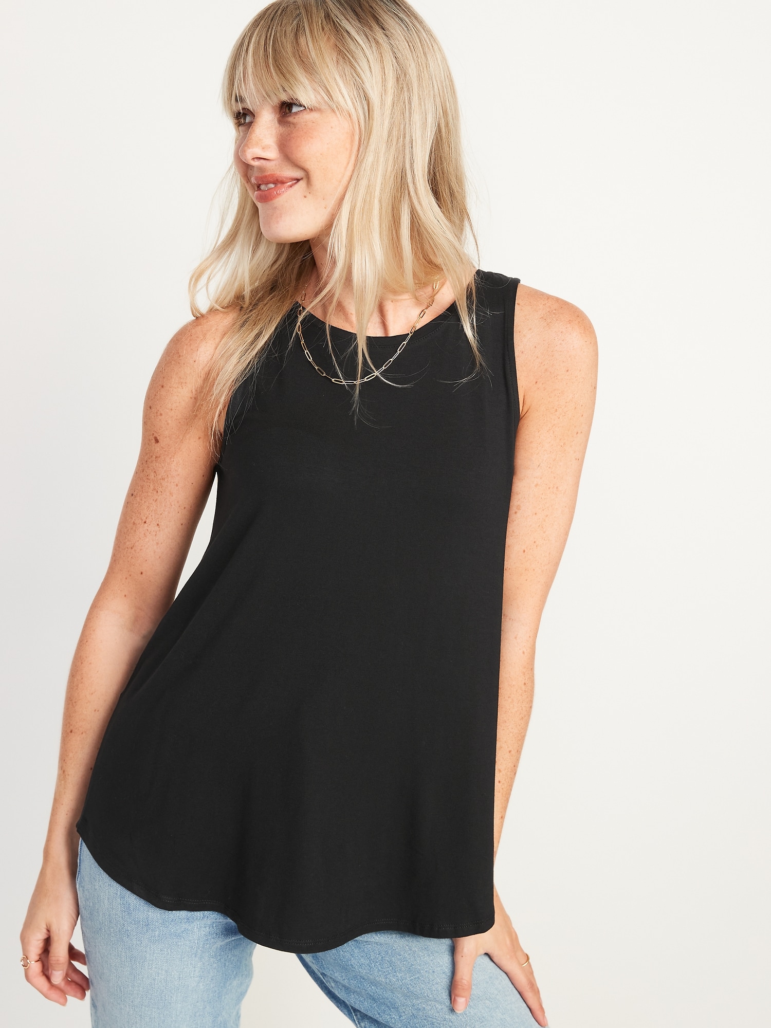 Armani Exchange Sleeveless Top With Lace Insert in Black Womens Clothing Tops Sleeveless and tank tops 
