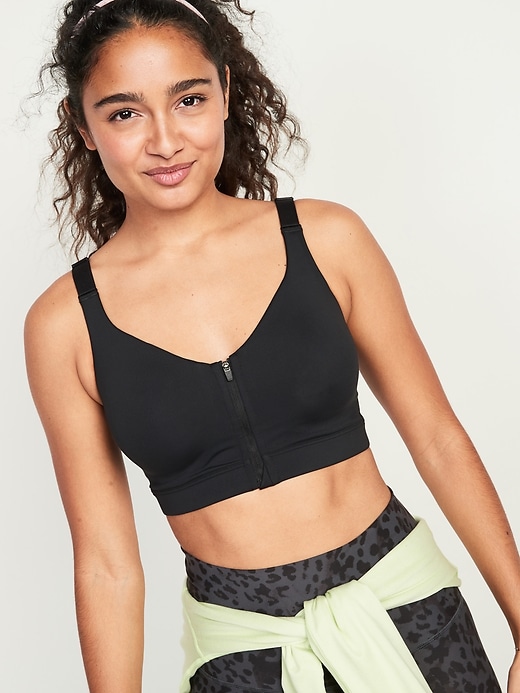 Image number 1 showing, High-Support PowerSoft Zip-Front Sports Bra 32C-42C
