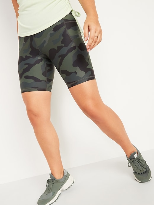 Image number 5 showing, High-Waisted PowerSoft Side-Pocket Biker Shorts for Women -- 8-inch inseam