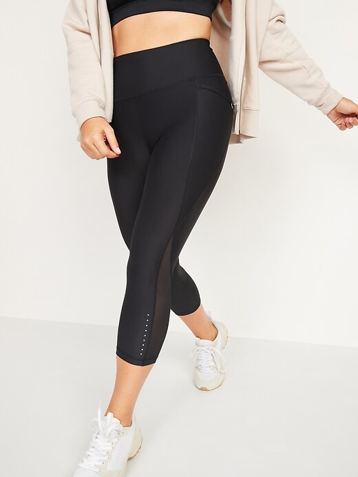 Image number 5 showing, High-Waisted PowerSoft Run Crop Leggings