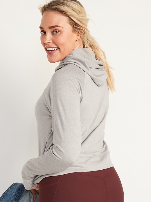 Image number 6 showing, CozeCore Cropped Performance Hoodie for Women