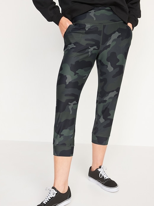 Image number 1 showing, High-Waisted PowerSoft Crop Jogger Pants