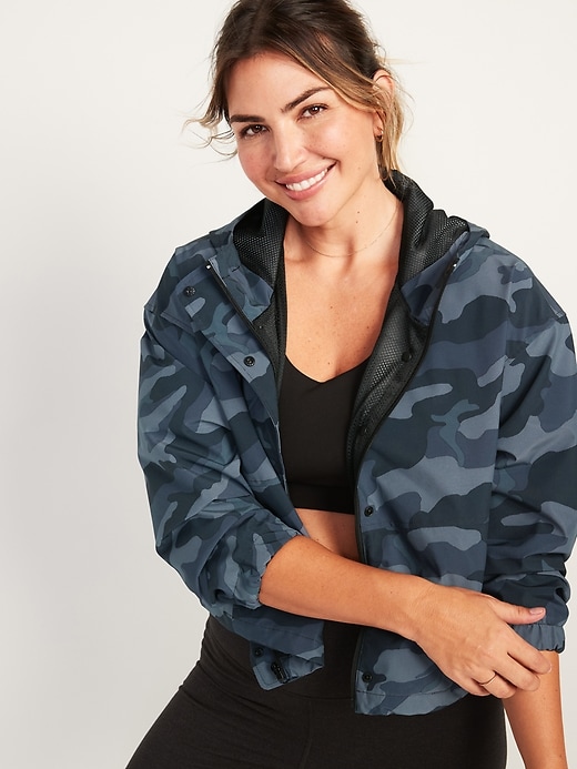 Water-Resistant Hooded Cropped Utility Jacket for Women | Old Navy