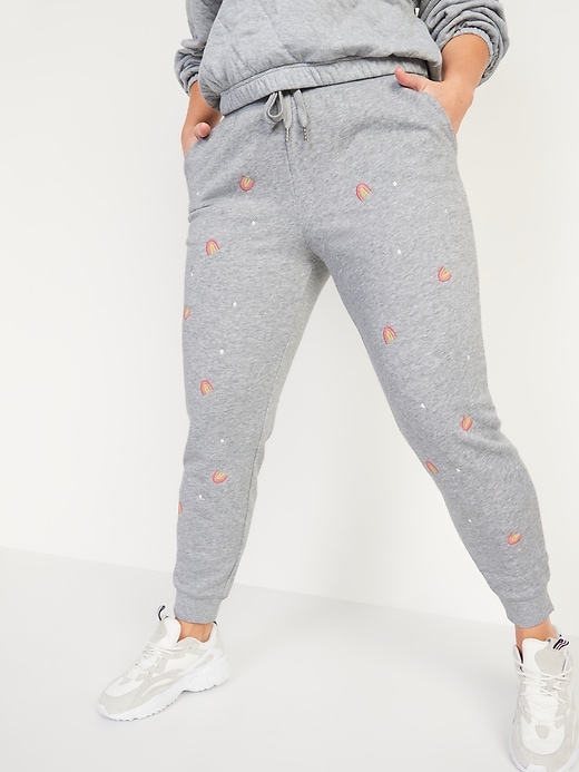 Image number 5 showing, Vintage Mid-Rise Embroidered Jogger Sweatpants