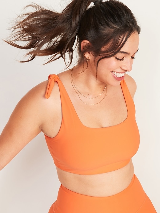 Image number 5 showing, Light Support PowerSoft Tie-Strap Sports Bra
