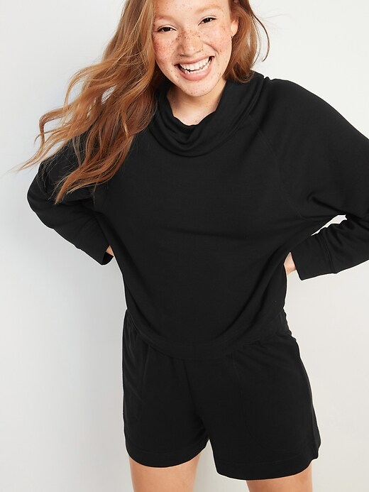 Image number 1 showing, Cozy-Knit Cowl-Neck Lounge Top
