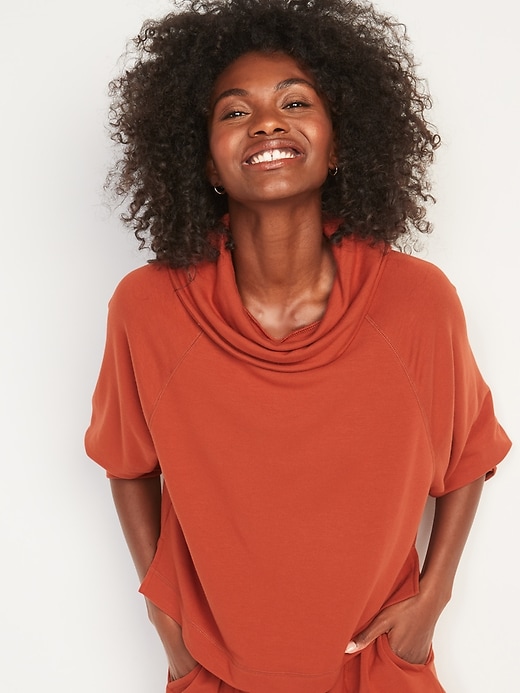 Oldnavy Cozy-Knit Cowl-Neck Lounge Top for Women