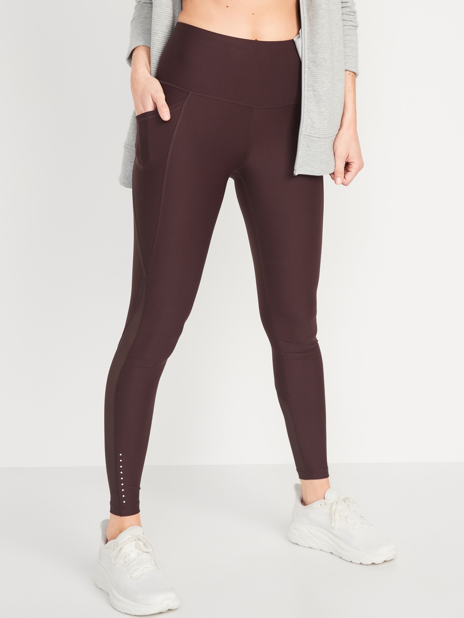 Old Navy High-Waisted PowerSoft Run Leggings for Women red. 1