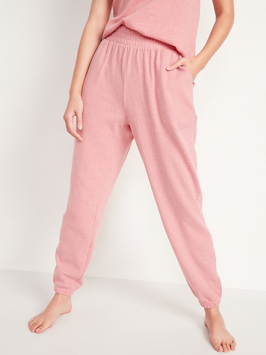 Image number 1 showing, High-Waisted Thermal Jogger Lounge Pants