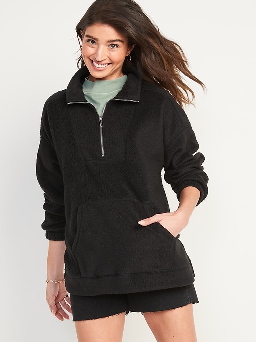 sherpa half zip old navy