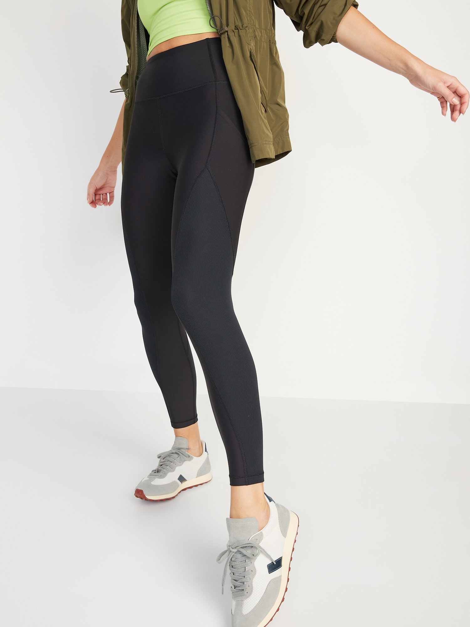 High-Waisted PowerSoft Ribbed 7/8 Leggings, Old Navy