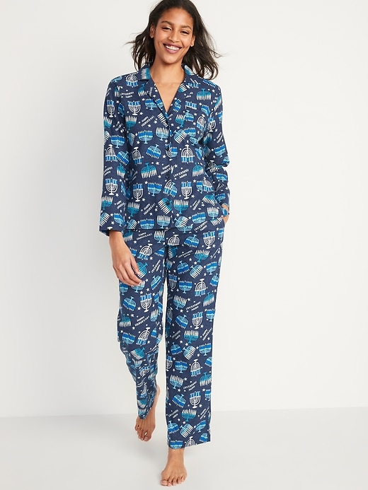 Image number 1 showing, Printed Flannel Pajama Set