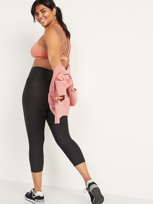 Image number 6 showing, High-Waisted PowerSoft Side-Pocket Crop Leggings for Women