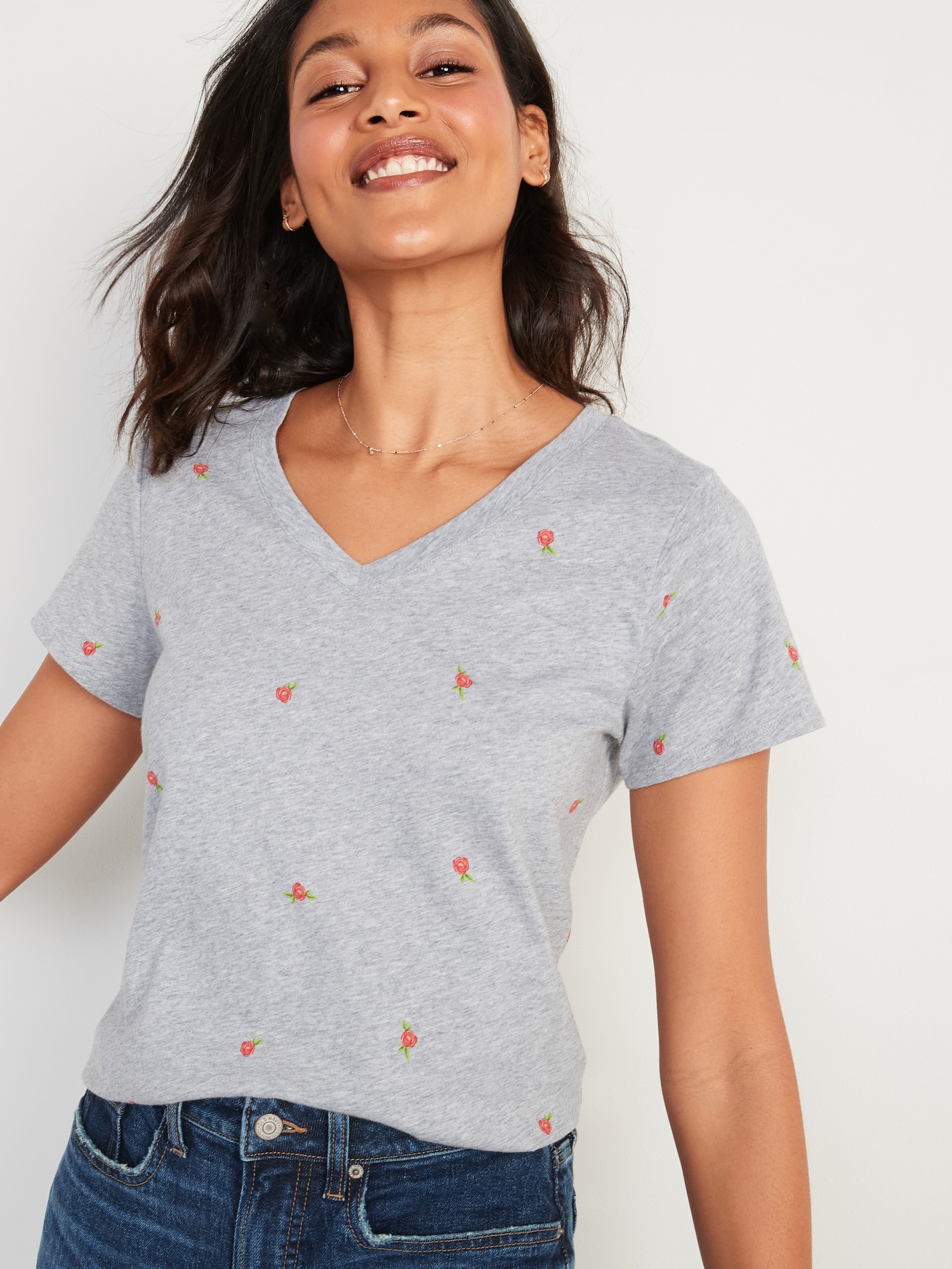 Short-Sleeve EveryWear Printed T-Shirt for Women