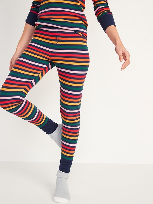 Image number 1 showing, Matching Printed Thermal-Knit Pajama Leggings