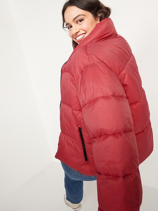 Image number 6 showing, Water-Resistant Frost Free Short Puffer Jacket for Women