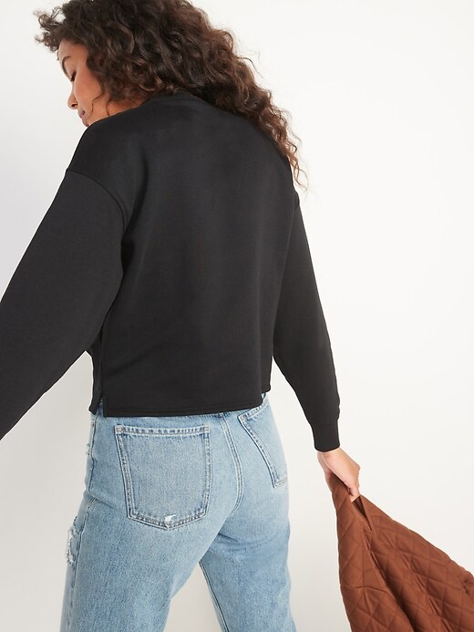 Image number 2 showing, Slouchy Mock-Neck French-Terry Sweatshirt