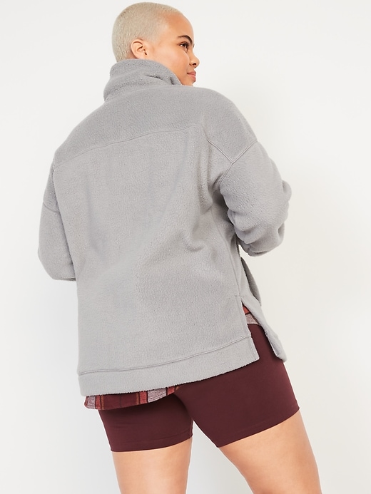 Image number 5 showing, Oversized Sherpa Quarter-Zip Tunic Sweatshirt