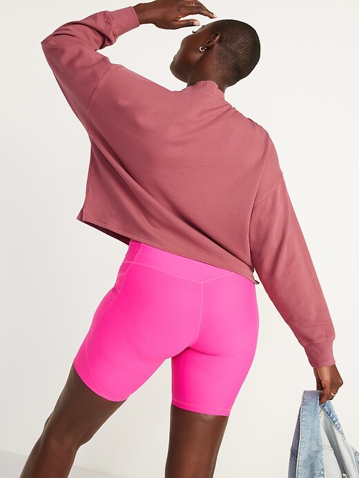 Image number 6 showing, Slouchy Mock-Neck Garment-Dyed Sweatshirt