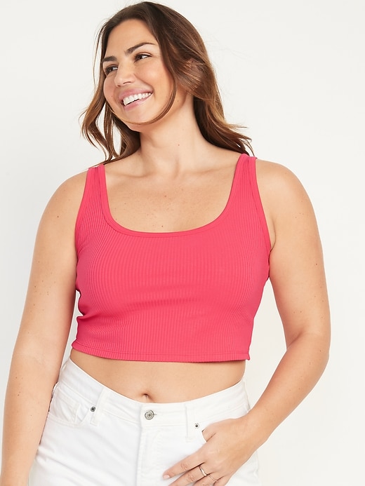 Image number 5 showing, Fitted Ultra-Cropped Rib-Knit Tank Top for Women