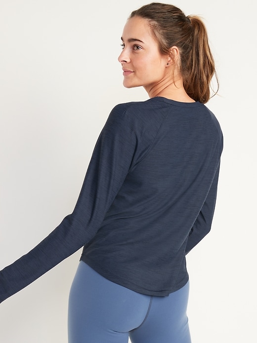 Image number 2 showing, Long-Sleeve Breathe ON Slub-Knit T-Shirt