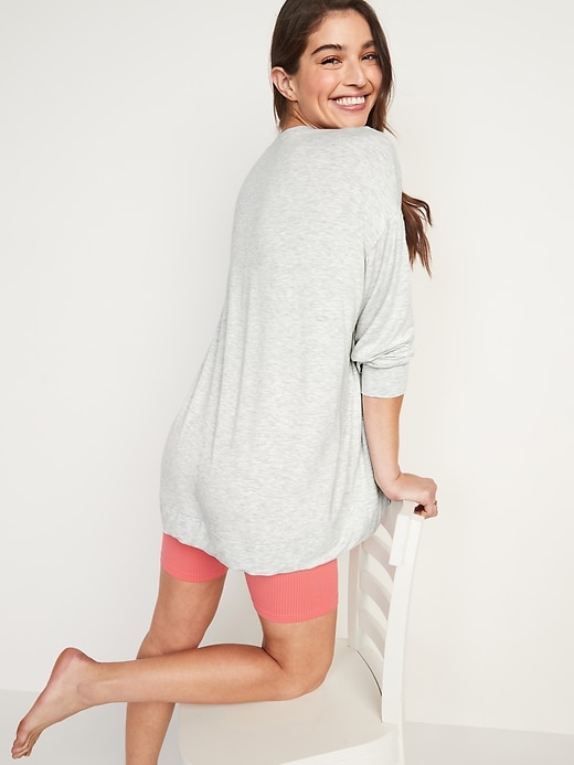 Image number 2 showing, Sunday Sleep Long-Sleeve Pajama Tunic Top