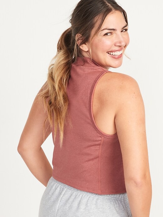 Image number 6 showing, Sleeveless CozeCore Mock-Neck Cropped Top